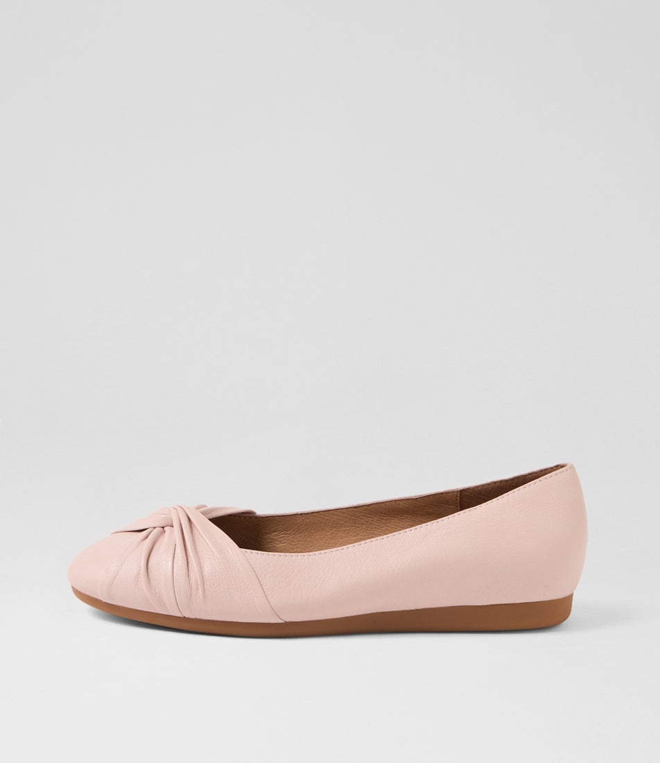 Blackelys Dusty Pink Leather Flat Shoes