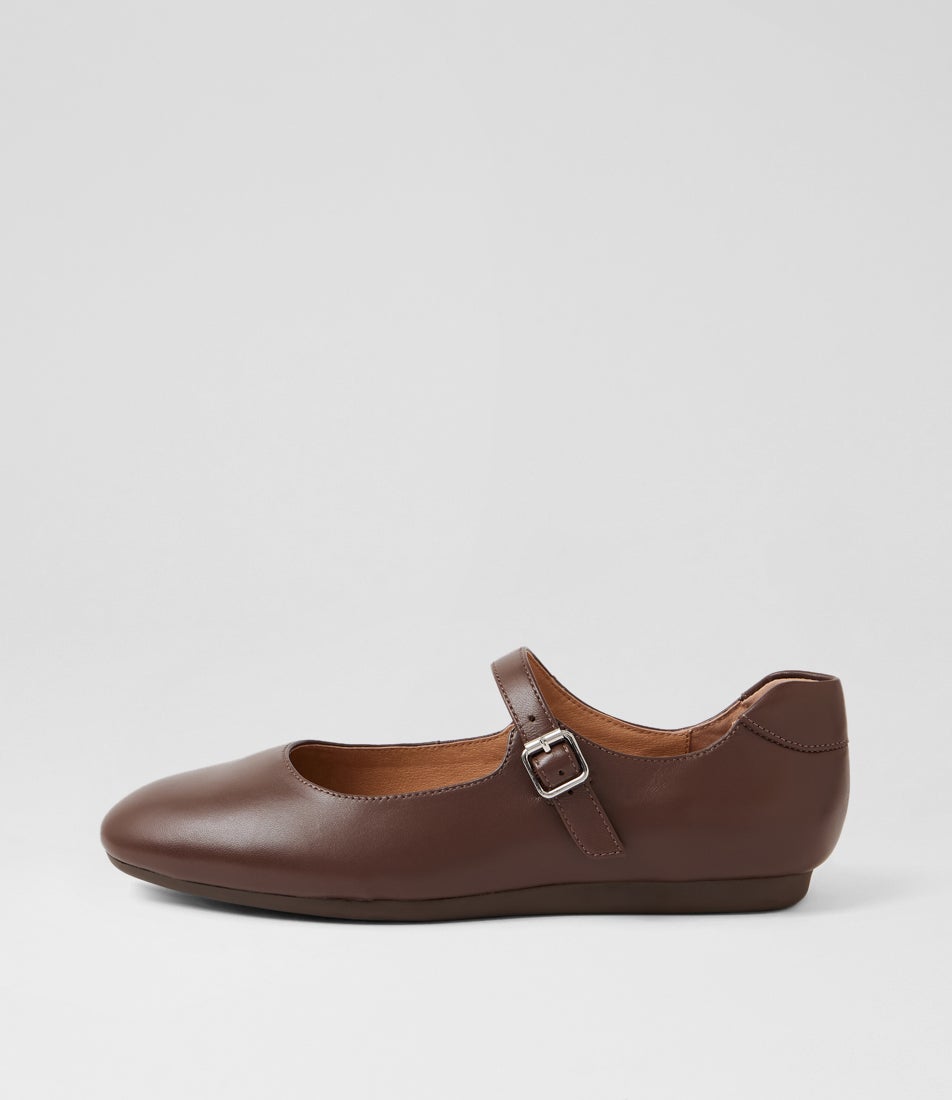 Bels Light Choc Leather Flat Shoes Bels Light Choc Leather Flat Shoes