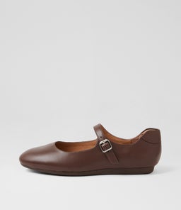 Bels Light Choc Leather Flat Shoes Bels Light Choc Leather Flat Shoes