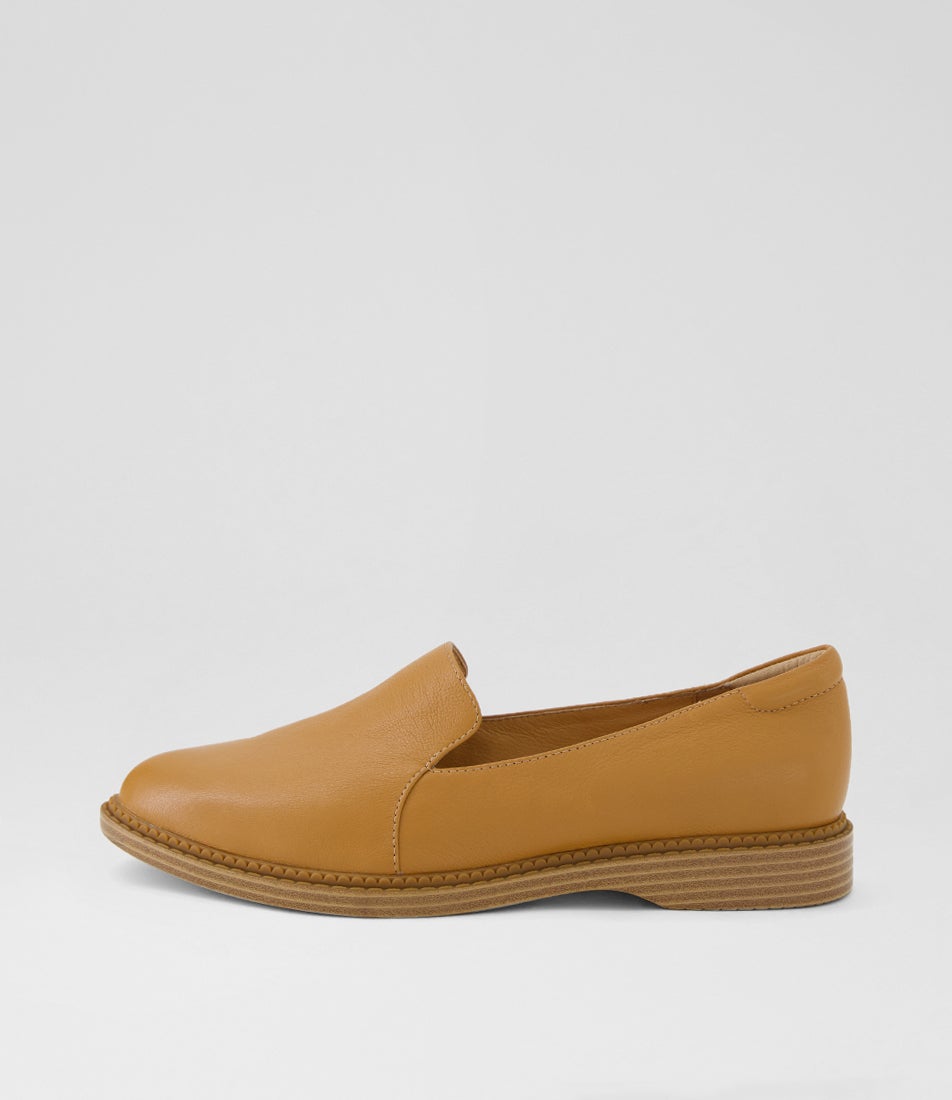 Ericas D Dark Tan Leather Flat Shoes