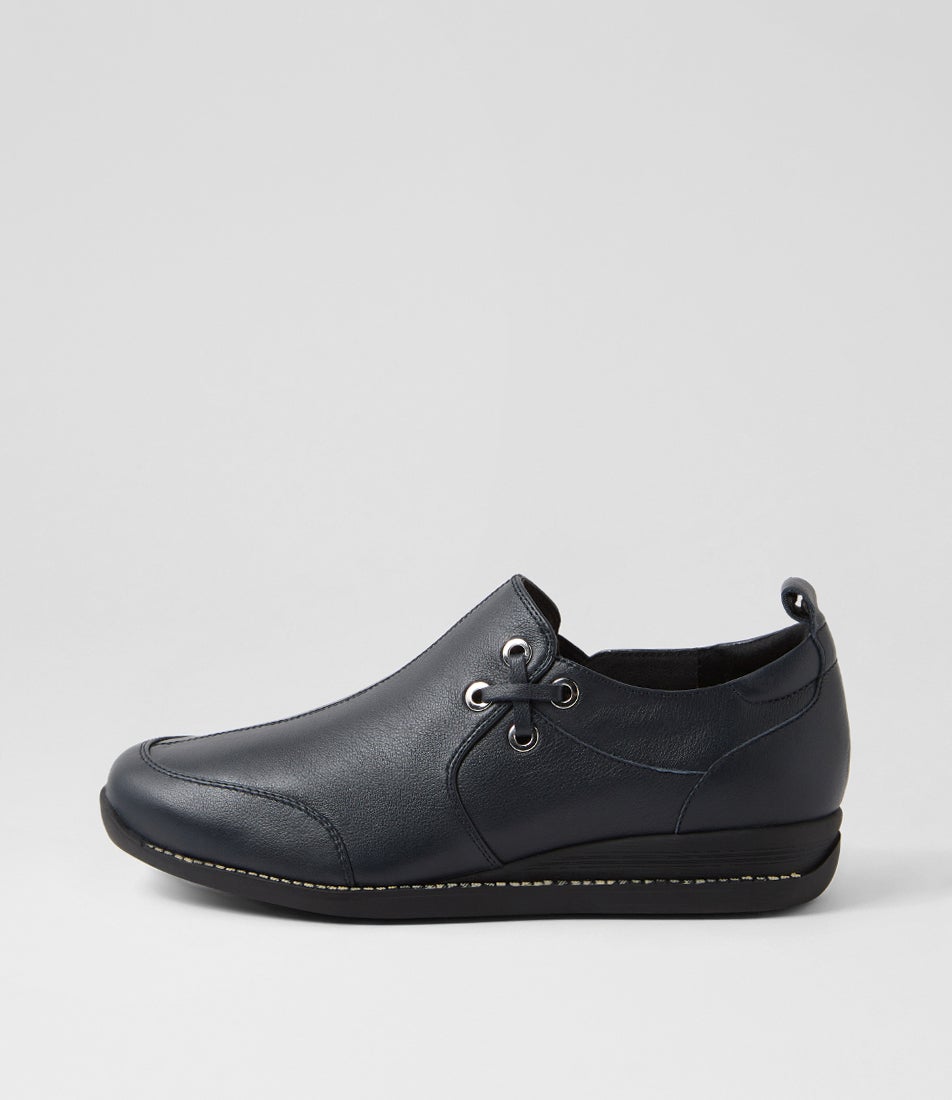 Ivyies Navy Leather Flat Shoes Ivyies Navy Leather Flat Shoes
