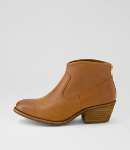 Jealousy Cognac Waxy Leather Ankle Boots Jealousy Cognac Waxy Leather Ankle Boots