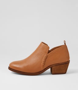 Jappie Dark Tan Leather Ankle Boots Jappie Dark Tan Leather Ankle Boots