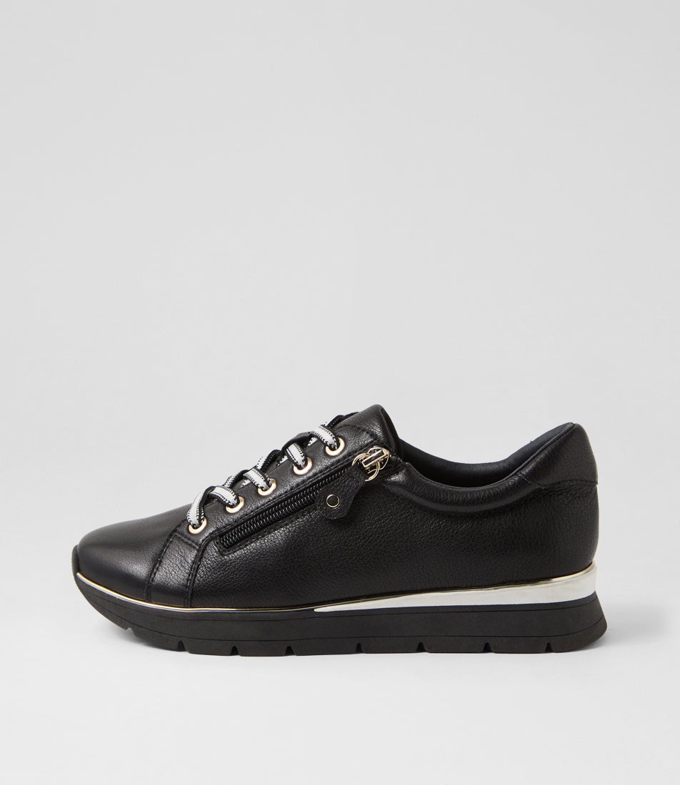 Nanettes Black Leather Sneakers