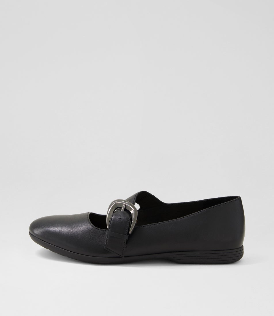 Briells Black Leather Mary Janes