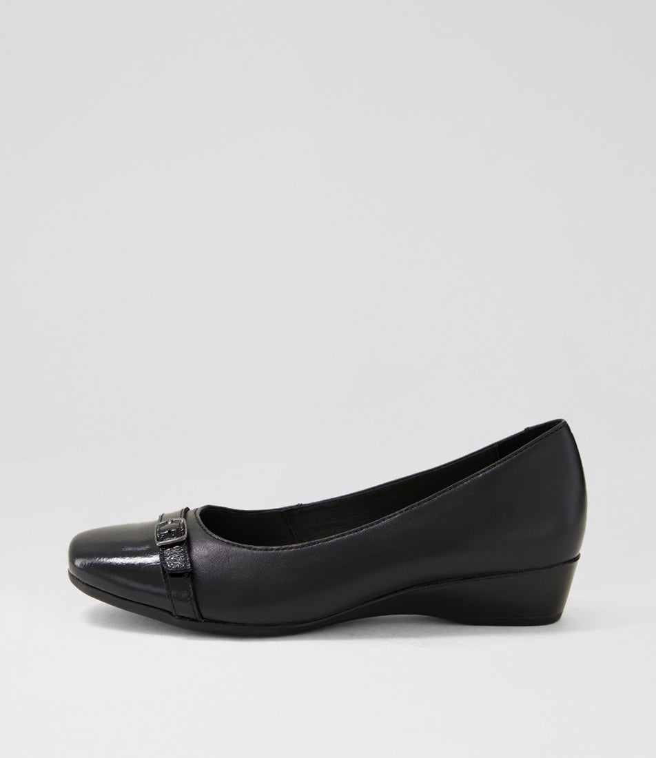Rosalaie Black Patent Leather Wedges Rosalaie Black Patent Leather Wedges