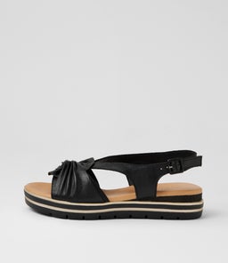 Alexin Black Gold Leather Sandals Alexin Black Gold Leather Sandals