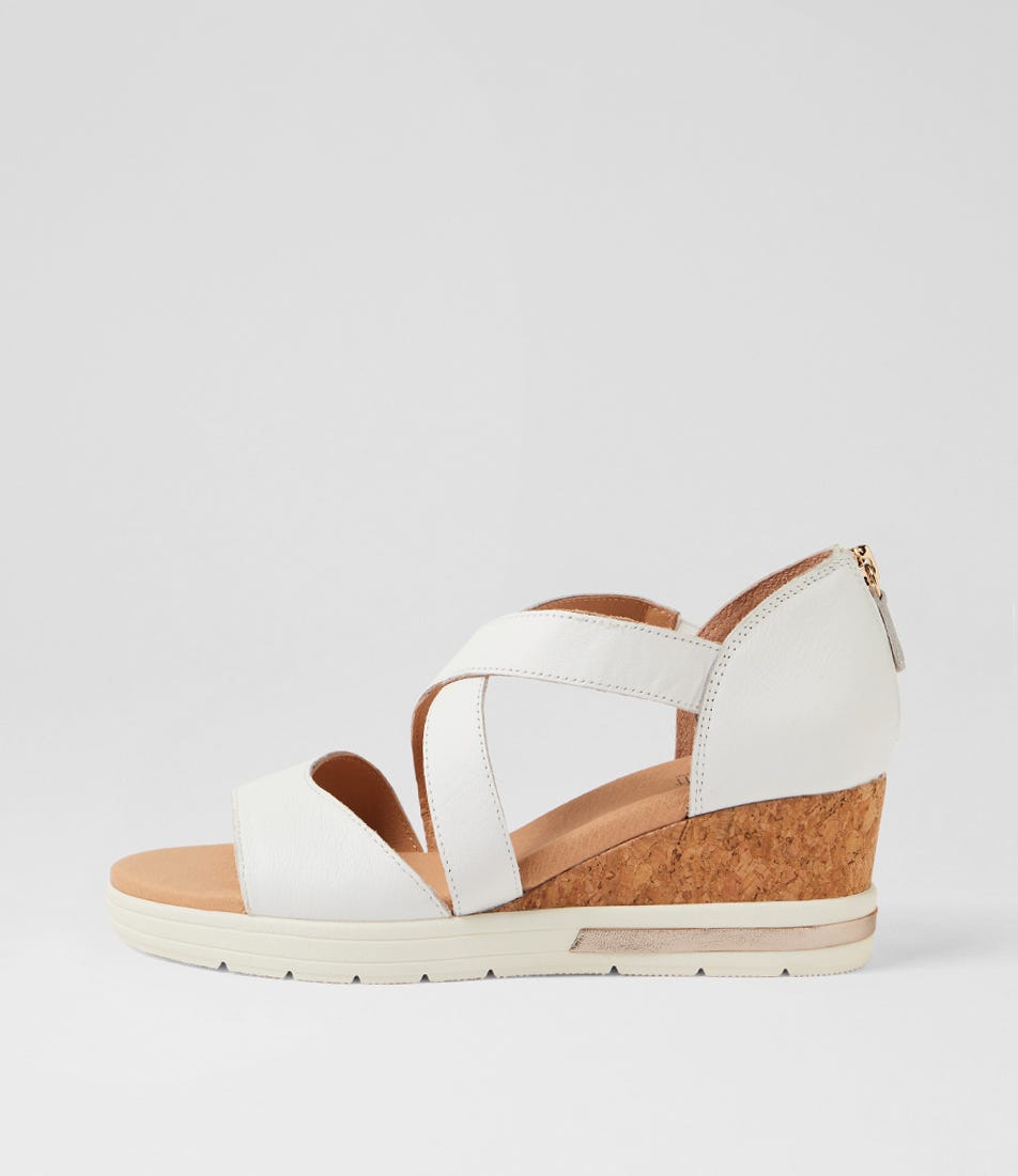 Amy White Leather Sandals