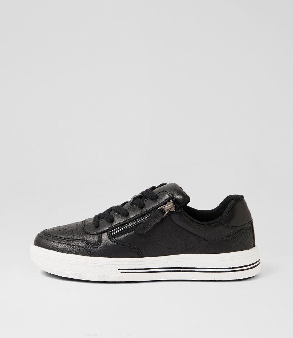 Animate Black Leather Sneakers Animate Black Leather Sneakers