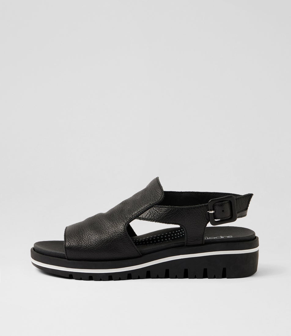 Antonee Black Leather Sandals Antonee Black Leather Sandals
