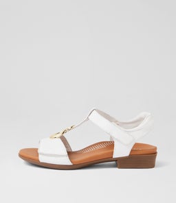 Caries White Leather Sandals Caries White Leather Sandals
