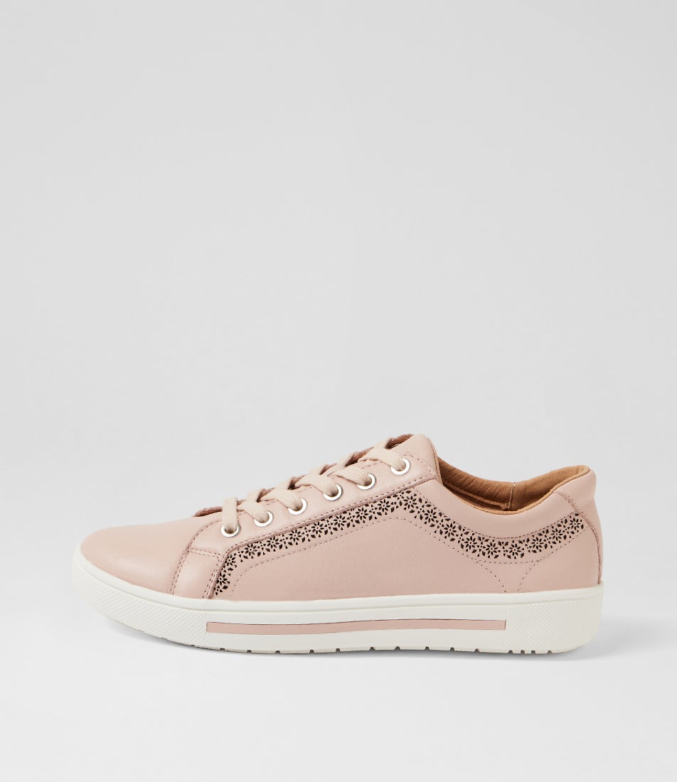 Elme Dusty Pink Leather Sneakers