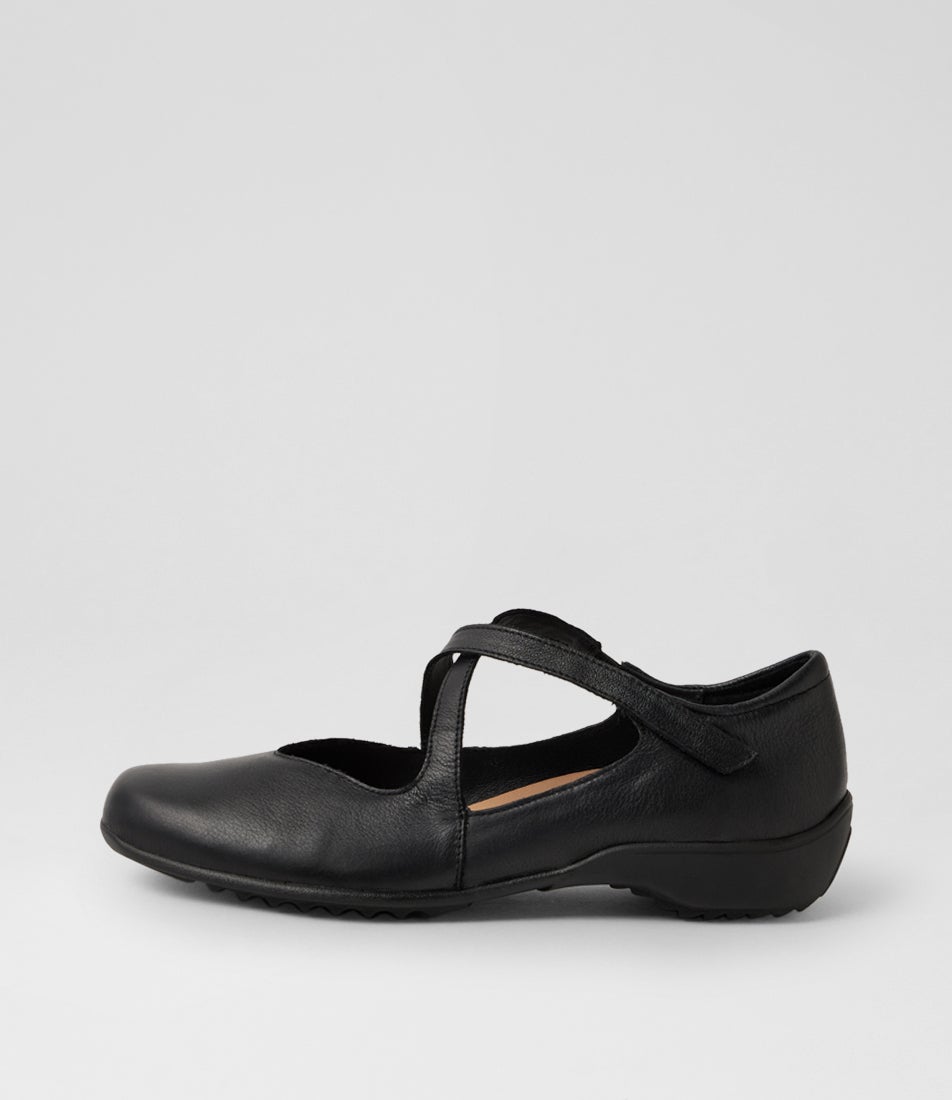 Gwens Black Leather Mary Janes
