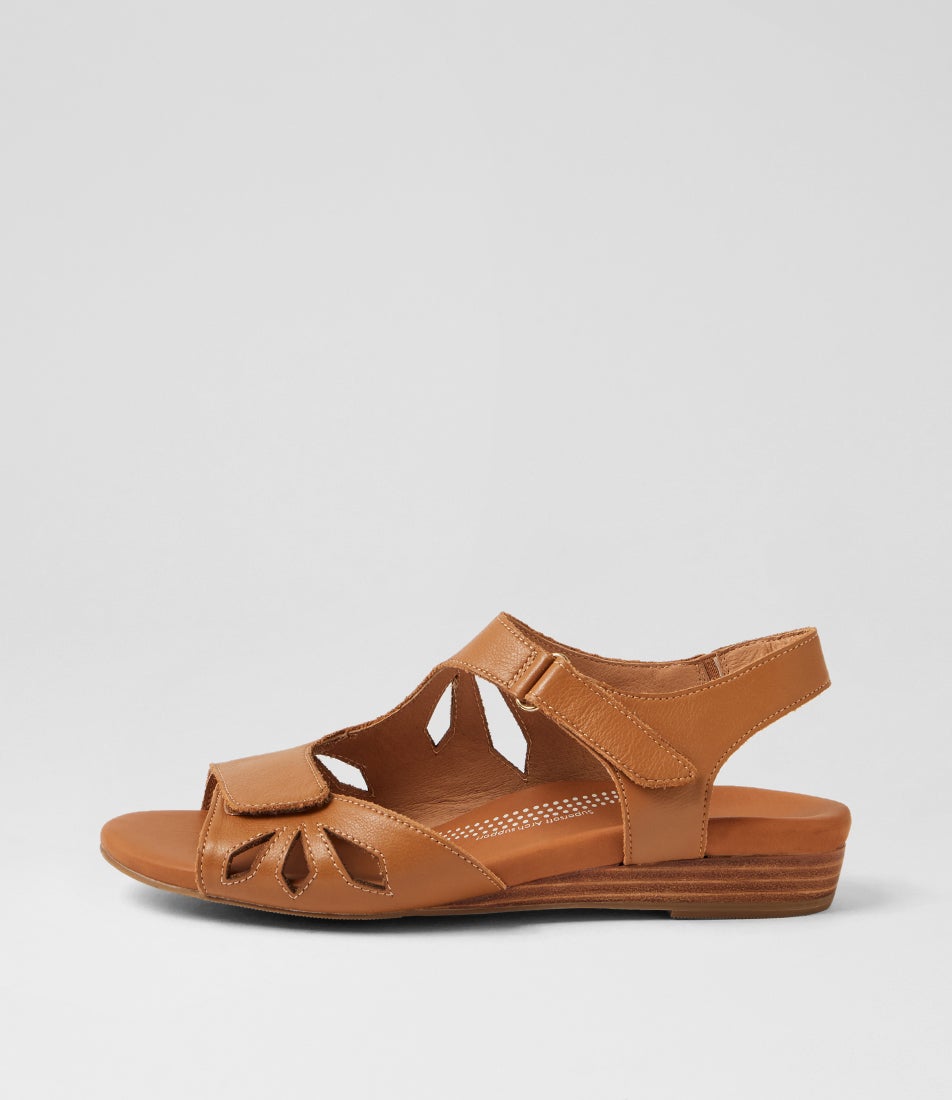 Jacalyn Dark Tan Leather Sandals