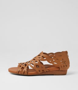 Jacki Dark Tan Leather Sandals Jacki Dark Tan Leather Sandals