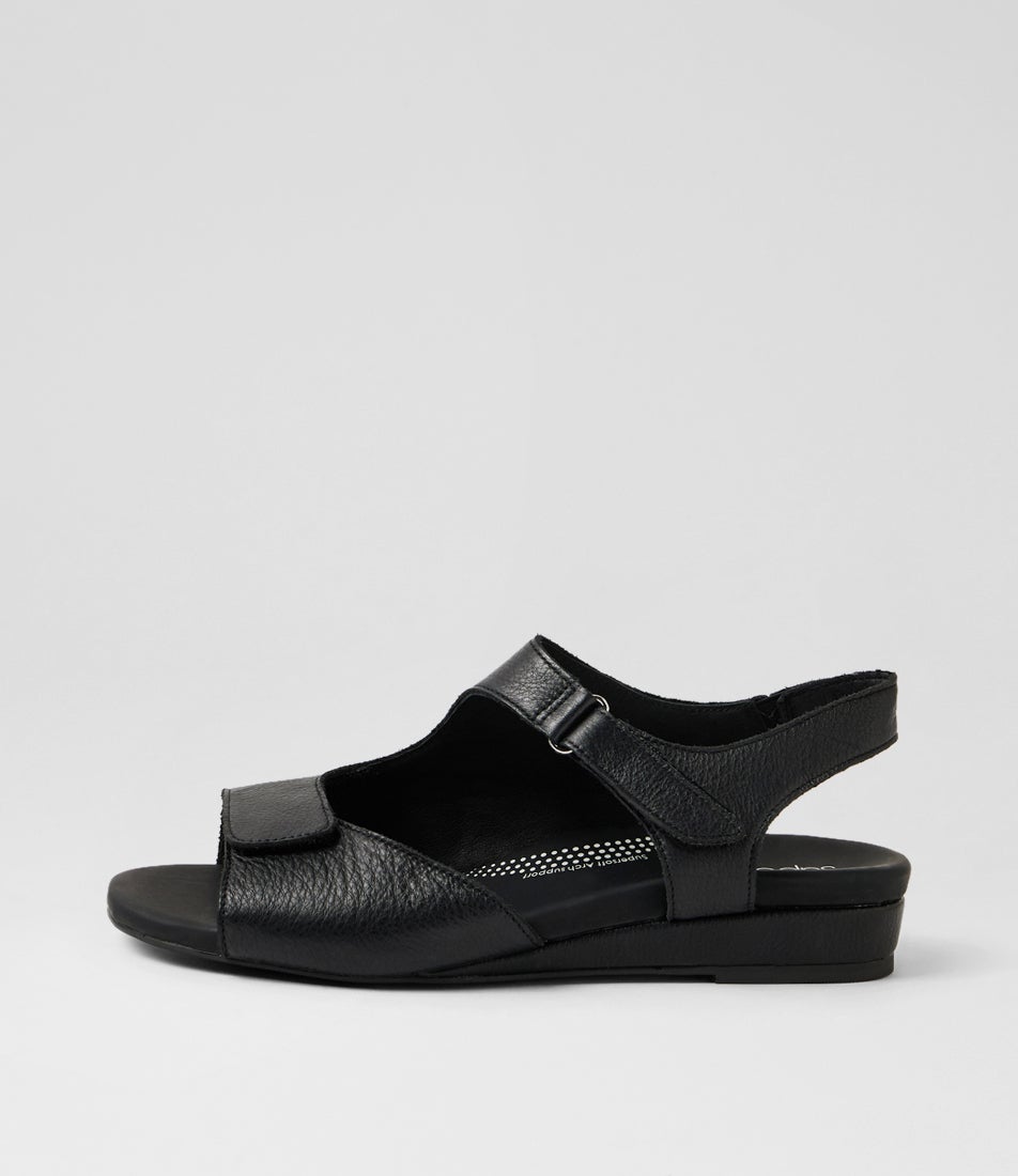 Jarrine Black Leather Sandals Jarrine Black Leather Sandals