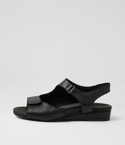 Jarrine Black Leather Sandals Jarrine Black Leather Sandals
