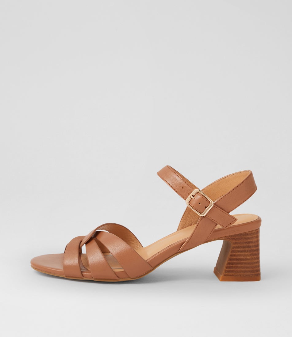 Jaydie Dark Tan Natural Veneer Leather Sandals Jaydie Dark Tan Natural Veneer Leather Sandals