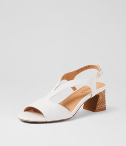 JESSIA SU WHITE ABSTRACT HEEL LEATHER