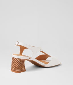 JESSIA SU WHITE ABSTRACT HEEL LEATHER