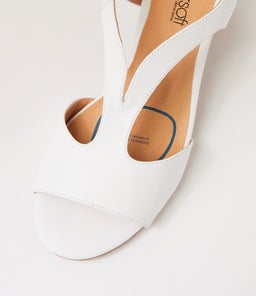 JESSIA SU WHITE ABSTRACT HEEL LEATHER