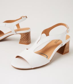 JESSIA SU WHITE ABSTRACT HEEL LEATHER