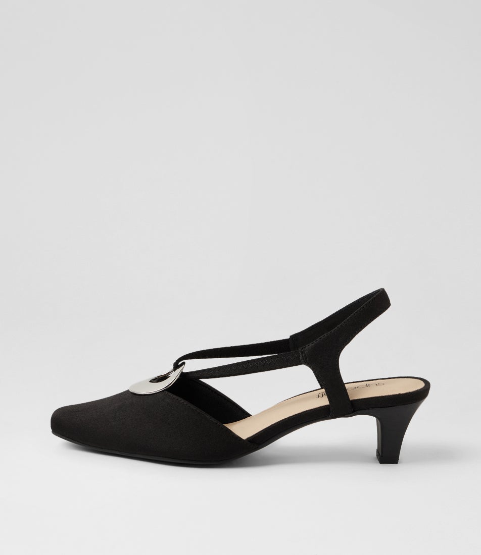 Lenia Black Lycra Heels Lenia Black Lycra Heels