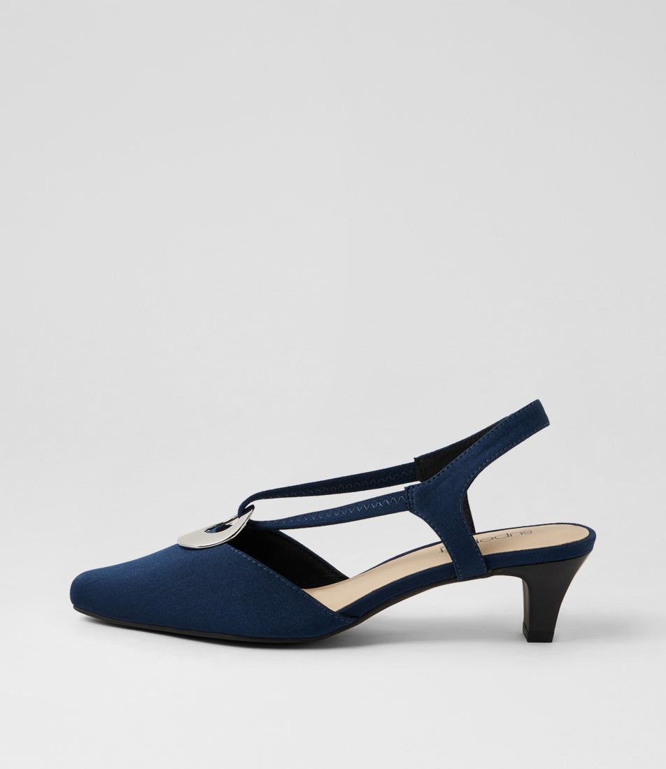 Lenia Navy Lycra Heels