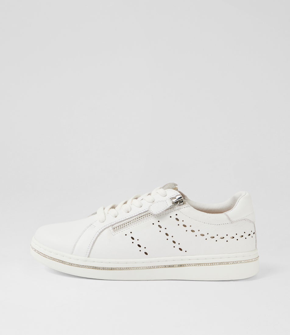 Sacie White Diamonds Leather Sneakers Sacie White Diamonds Leather Sneakers