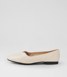 Urso D Platinum Sparkle Cross Leather Ballet Flats Urso D Platinum Sparkle Cross Leather Ballet Flats