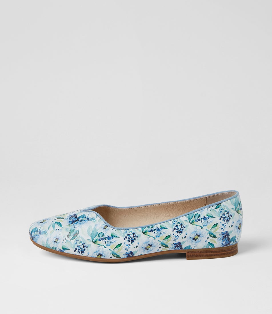 Urso D Blue Melody Leather Flat Shoes