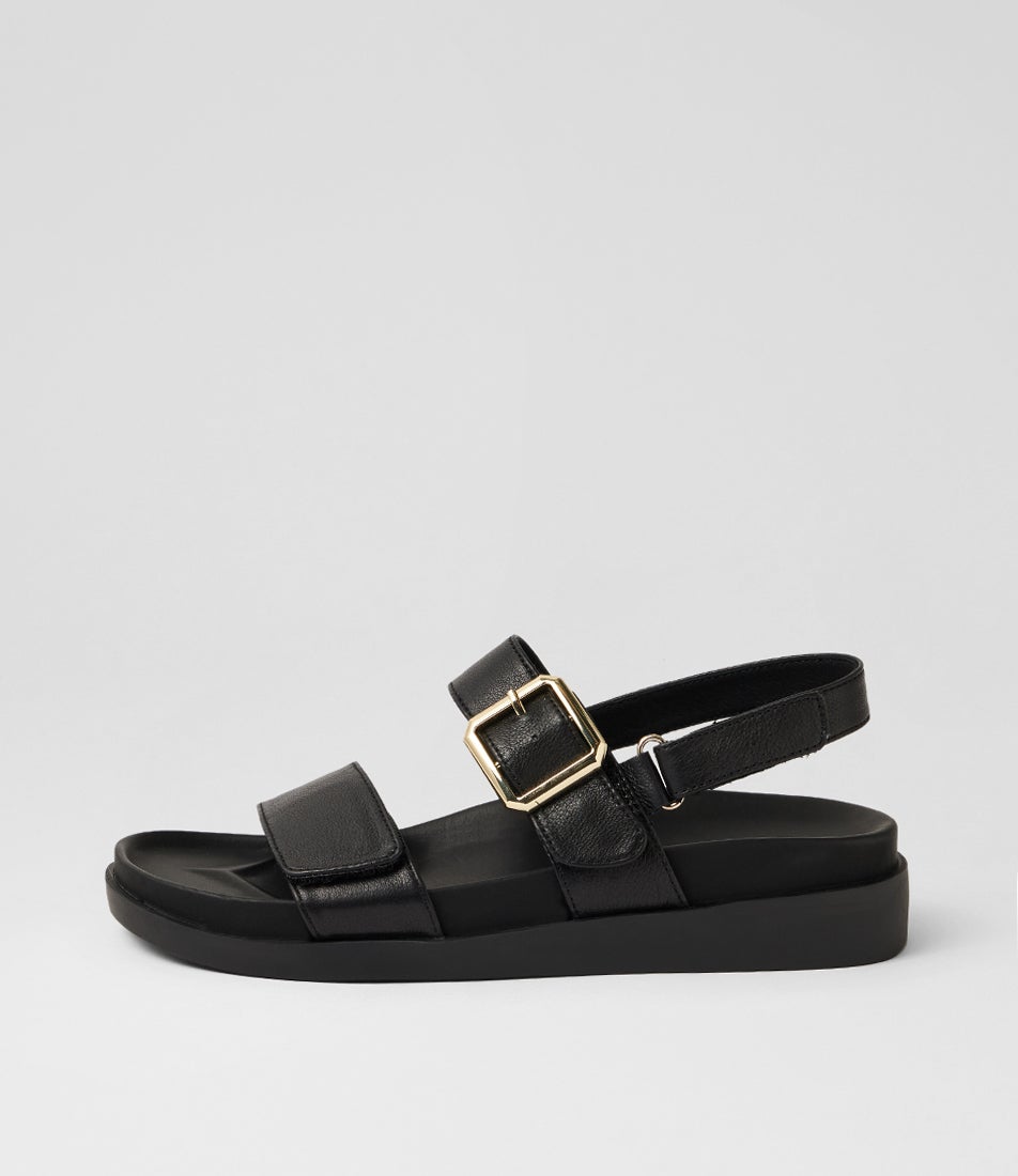 Bryce Black Leather Sandals Bryce Black Leather Sandals