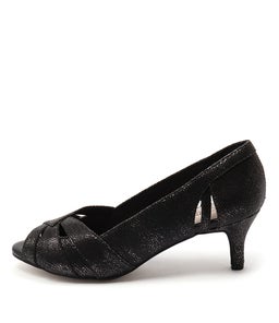 GENNY SU BLACK METALLIC SNAKE LEATHER