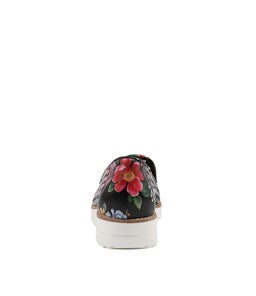 OSTA BLACK FLORAL LEATHER