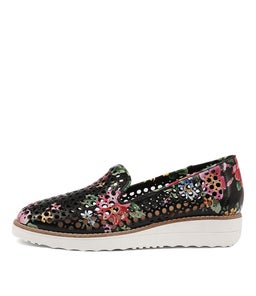 OSTA BLACK FLORAL LEATHER