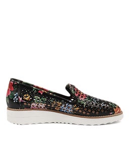 OSTA BLACK FLORAL LEATHER