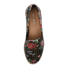 OSTA BLACK FLORAL LEATHER