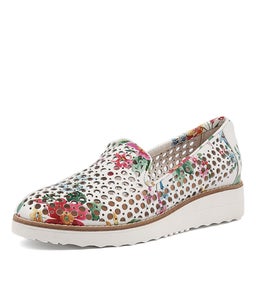 OSTA WHITE FLORAL LEATHER