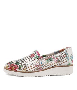 OSTA WHITE FLORAL LEATHER