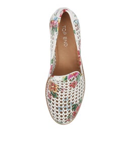 OSTA WHITE FLORAL LEATHER