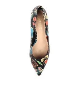CERTAIN BLACK FLOWER PRINT LEATHER