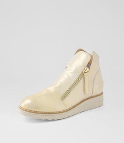 OHMY BEIGE&GOLD SMUDGE LEATHER