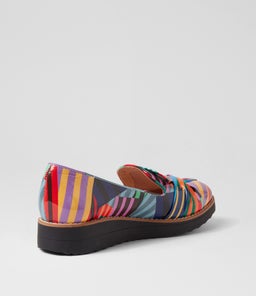 OCLEM BLACK STRIPE MULTI PATENT LEATHER