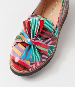 OCLEM BLACK STRIPE MULTI PATENT LEATHER