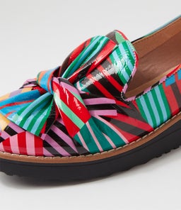 OCLEM BLACK STRIPE MULTI PATENT LEATHER
