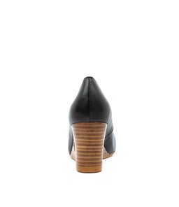 MELVINA BLACK NATURAL HEEL LEATHER