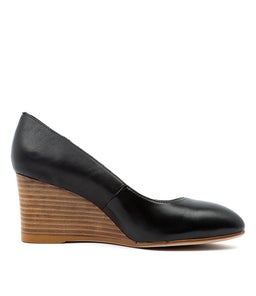 MELVINA BLACK NATURAL HEEL LEATHER