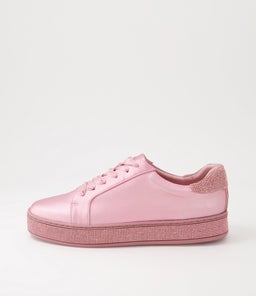 PLUMA PINK SATIN METALLIC PINK LEATHER JEWELS