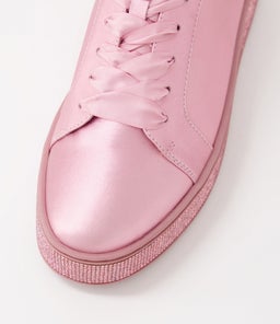 PLUMA PINK SATIN METALLIC PINK LEATHER JEWELS