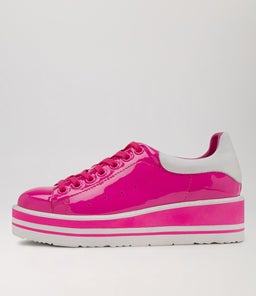 SIOBHAN HOT PINK WHITE PATENT LEATHER